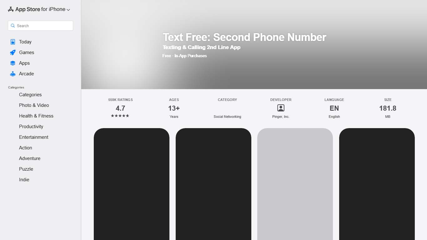 ‎Text Free: Second Phone Number App - App Store